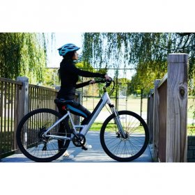 Kent Bicycles 700C 350W Adult Pedal Assist Step-Through Comfort Electric Bicycle, Gray