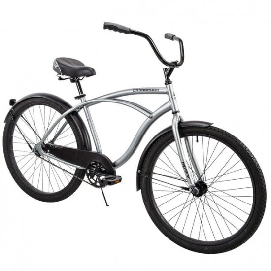 Huffy 26\" Cranbrook Men\'s Beach Cruiser Comfort Bike, Silver