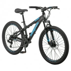 Mongoose 24" Durham Mountain Bike, 21 Speeds, Black