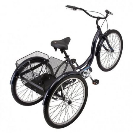 Schwinn 26" Mackinaw Adult Tricycle with Basket, Single Speed, Blue