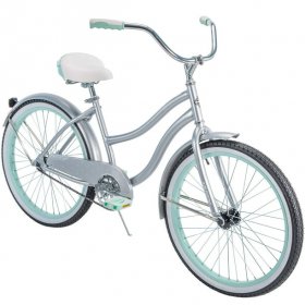 Huffy 24" Cranbrook Girls' Cruiser Bike with Perfect Fit Frame, Silver