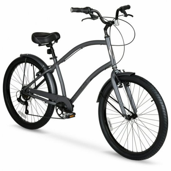 Hyper Bicycle Men\'s Cruiser 26\" Commuter Bike, Gray