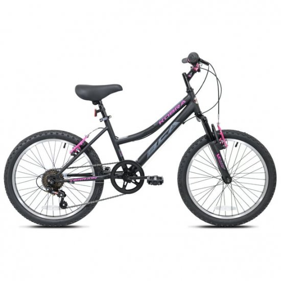 BCA 20-inch Girl\'s Kobra Mountain Child Bicycle, Black/Pink