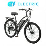 Schwinn 26" EC1 Low Step Cruiser Electric Bike for Adults, 7 Speeds, 250w Motor, Black Ebike