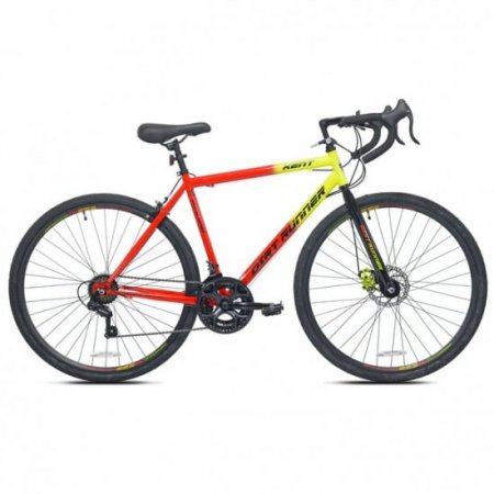 Kent 700c Dirt Runner Men's Gravel Bike, 14 Speed, Neon Red / Orange