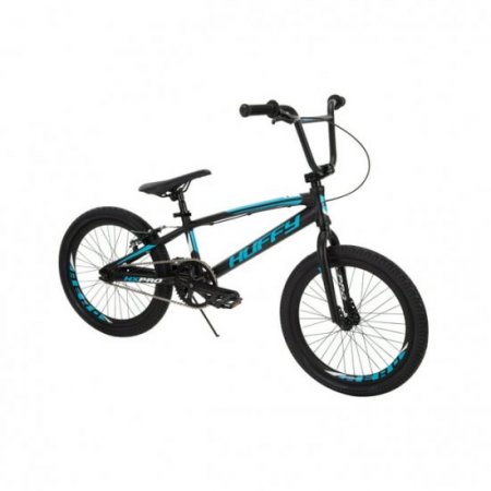 Huffy 20-inch BMX Bikes HX-Pro Bike, Black with Teal, Aluminum Frame