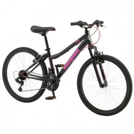 Mongoose Excursion Mountain Bike, 24 inch wheels, girl's style, black