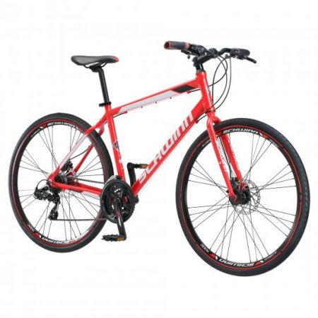 Schwinn Kempo Hybrid Bike, 700c Wheels, 21 Speeds, Mens Frame, Red