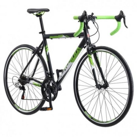 Schwinn Volare 1300 Bicycle 700C, Men's Drop Bar Road, Black with Green accent