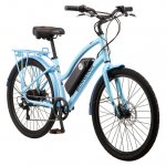 Schwinn 26" EC1 Electric Cruiser Bike for Adults, 7 Speeds, 250w Motor, Blue Ebike