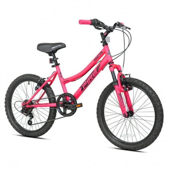 BCA 20\" Crossfire 6-Speed Girl Child Mountain Bike, Pink/Black