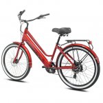 Kent Bicycle 26" 350W Adult Pedal Assist Cruiser Electric Bicycle, Red