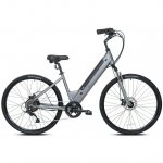 Kent Bicycles 700C 350W Adult Pedal Assist Step-Through Comfort Electric Bicycle, Gray