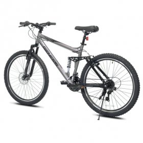 Genesis 26-inch Malice Men's Aluminum Full Suspension Mountain Bicycle, Metallic Gray
