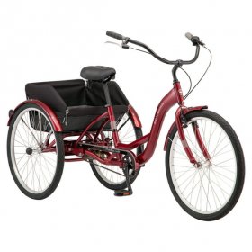 Schwinn Meridian Adult Tricycle, Single Speed, 26-inch Wheels, Burgundy