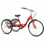 Kent Bicycles 26" Monterey 7-Speed Folding Unisex Adult Tricycle, Red