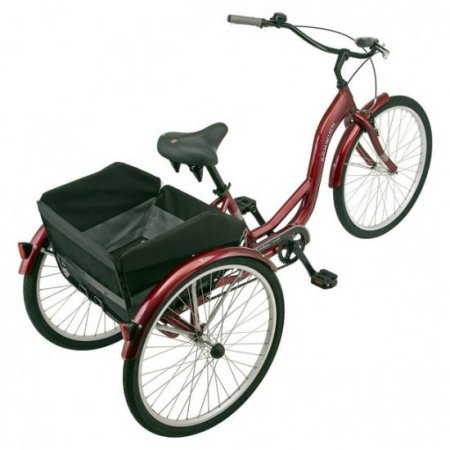 Schwinn Meridian Adult Tricycle, Single Speed, 26-inch Wheels, Burgundy