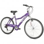 Kent Bicycle 26 In. Avalon Comfort Women's Full Suspension Hybrid Bike, Purple