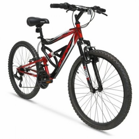 Hyper Bicycle 24" Shocker Mountain Bike, Kids, Red and Black