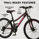 Mongoose 24-in. Excursion Unisex Mountain Bike, Black, 21 Speeds