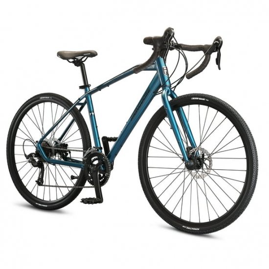 Mongoose Grit Adventure Road Bike, 14 speeds, 700c wheels, blue