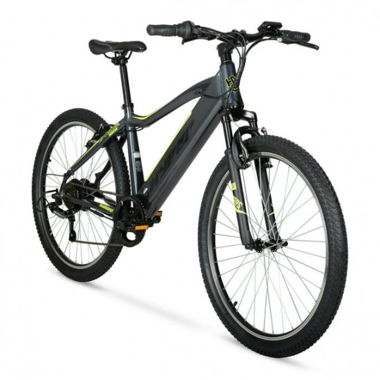 Hyper Bicycles 26\" 36V Electric Mountain Bike for Adults, Pedal-Assist, 250W E-Bike Motor, Black