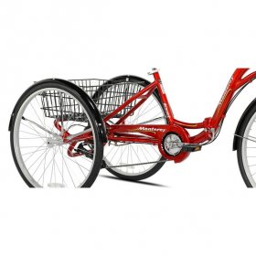 Kent Bicycles 26" Monterey 7-Speed Folding Unisex Adult Tricycle, Red