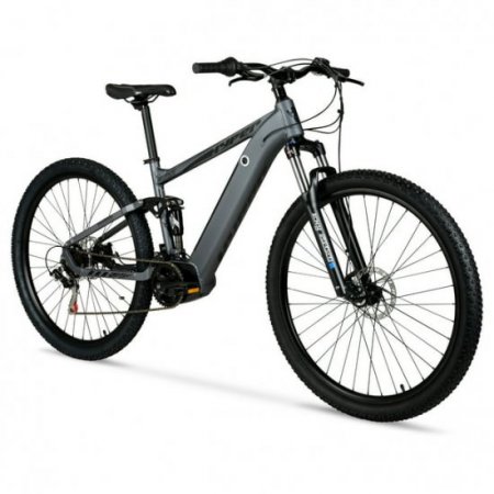 Hyper Bicycles E-Ride 29" 36V Electric Mountain Bike for Adults, Pedal-Assist, 250W Mid-Drive E-Bike Motor, Grey