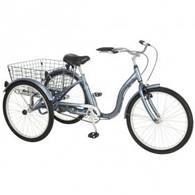 Schwinn Meridian Adult Tricycle, 24" wheels, rear storage basket, Slate